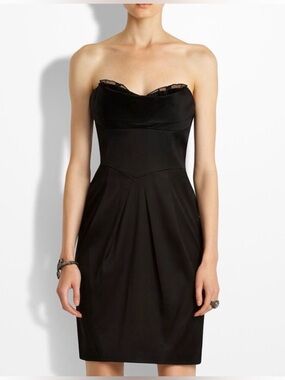 bcbgmaxazria strapless tiered tulle mini dress BCBGMAXAZRIA Strapless Tiered Tulle Mini Dress